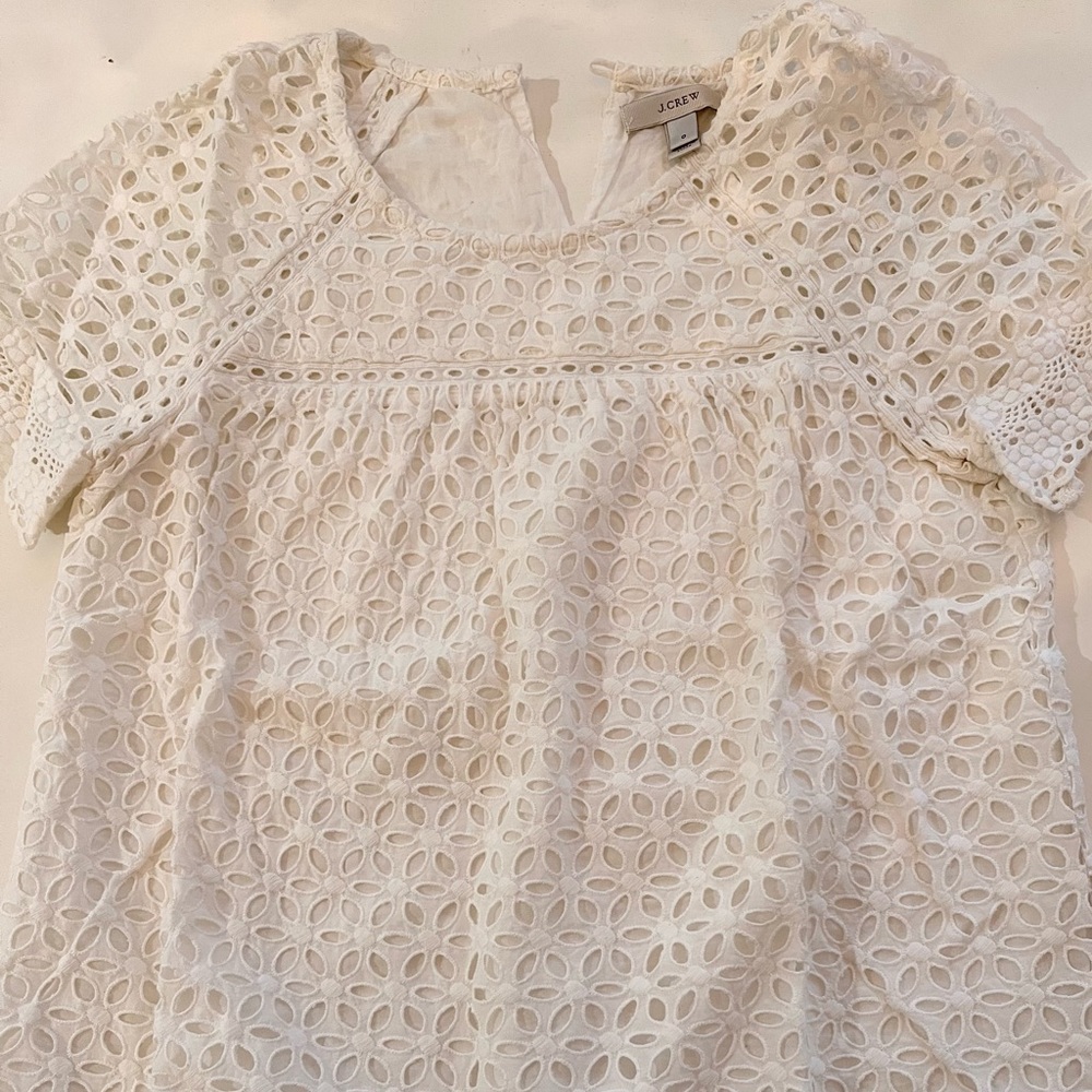 Jcrew White Eyelet top
